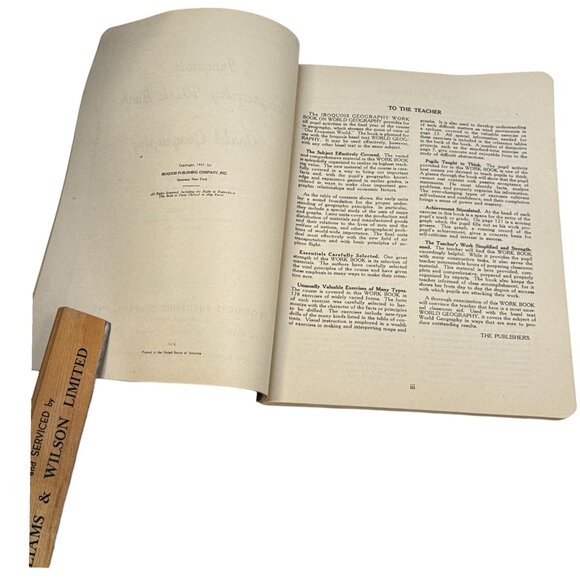 Iroquois Geography Workbook 1947 PB Book Trafalgar School Montreal Teacher Copy - Picture 3 of 13